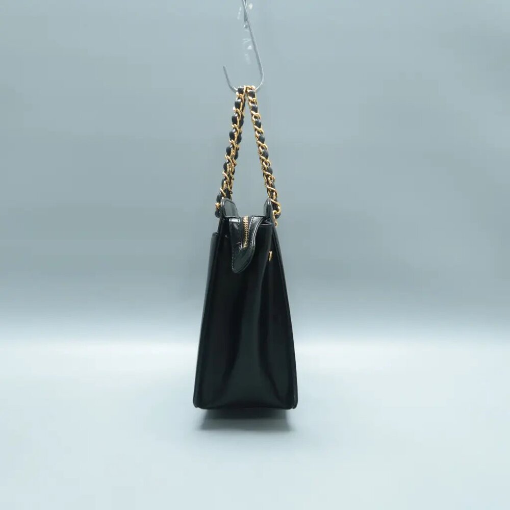 100% Authentic CHANEL  Black Leather Satchel 922-113024 - Picture 4 of 12